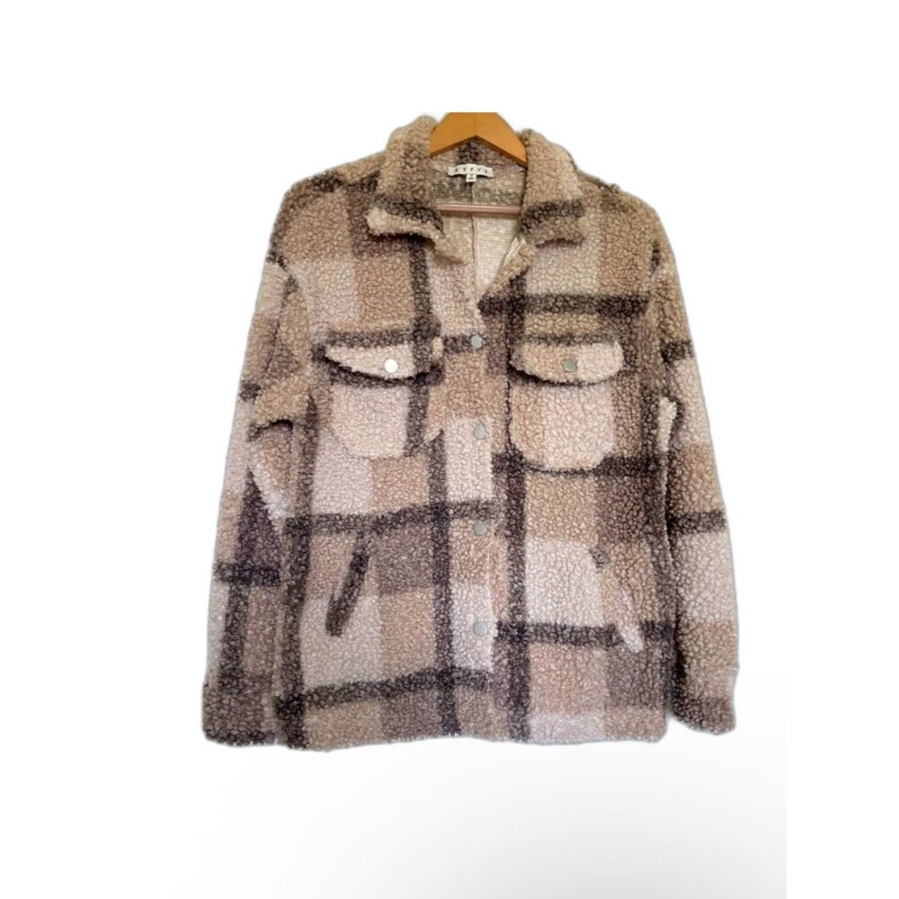 HYFVE Plaid Button Up Boucle Jacket